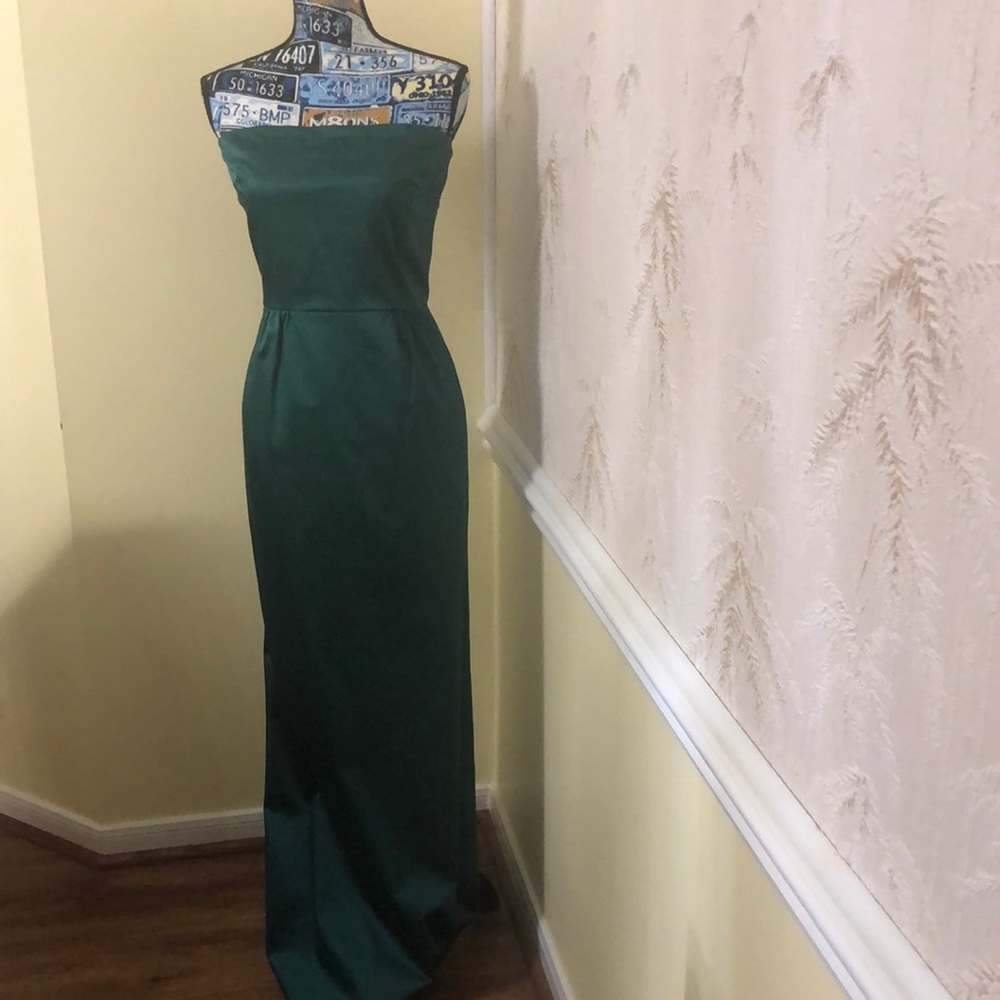 Talbots green full length A line dress